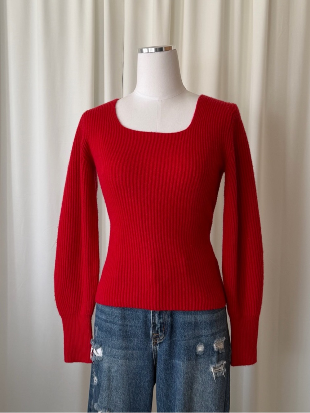Madewell Soft Wool Square-Neck Pullover Sweater Black size small. - Picture 3 of 14
